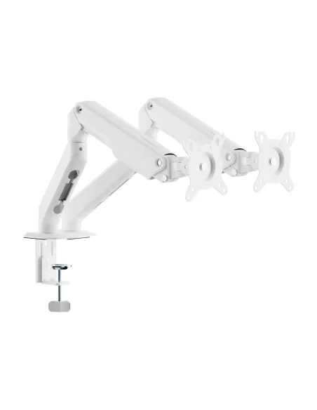 AISENS Soporte de Mesa Eco Contrapeso Giratorio e Inclinable para Monitor TV 9kg (3 PIVOTES, 2 BRAZOS) de 17-32, Blanco