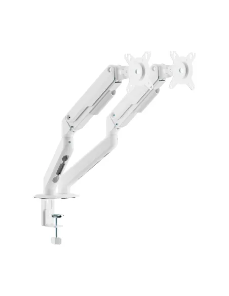 AISENS Soporte de Mesa Eco Contrapeso Giratorio e Inclinable para Monitor TV 9kg (3 PIVOTES, 2 BRAZOS) de 17-32, Blanco