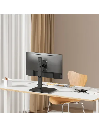 AISENS Soporte de Mesa Con Peana Eco Giratorio e Inclinable para Monitor TV 12kg de 17-34, Negro