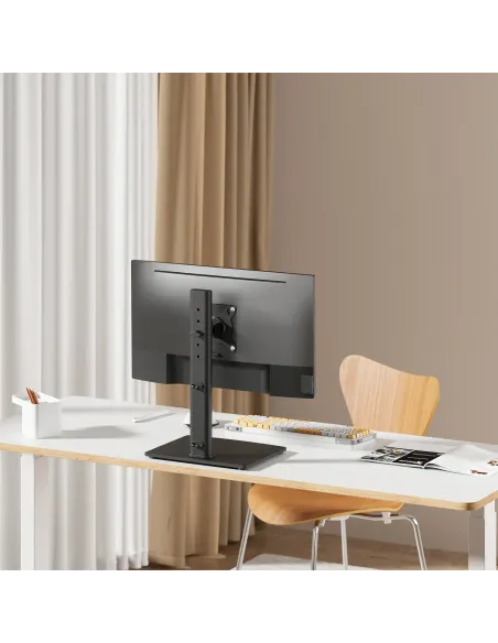AISENS Soporte de Mesa Con Peana Eco Giratorio e Inclinable para Monitor TV 12kg de 17-34, Negro