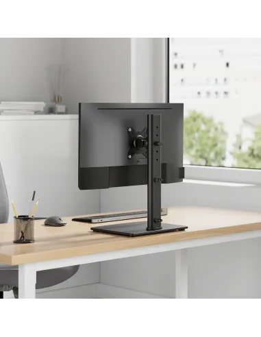 AISENS Soporte de Mesa Con Peana Eco Giratorio e Inclinable para Monitor TV 12kg de 17-34, Negro