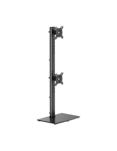 AISENS Soporte de Mesa Con Peana Eco Giratorio e Inclinable para 2 Monitor TV 12kg de 17-34, Negro