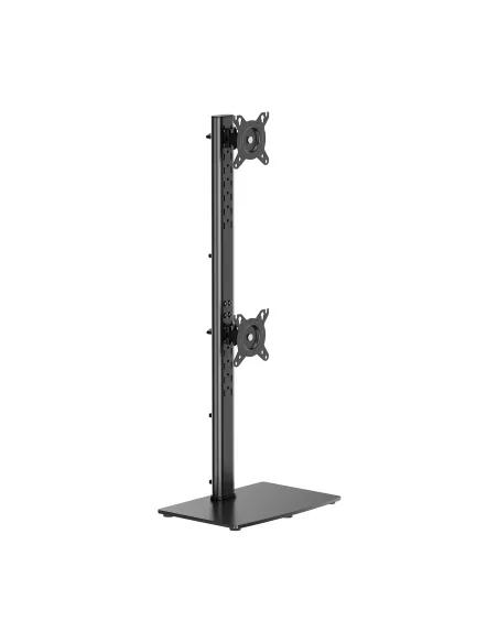AISENS Soporte de Mesa Con Peana Eco Giratorio e Inclinable para 2 Monitor TV 12kg de 17-34, Negro