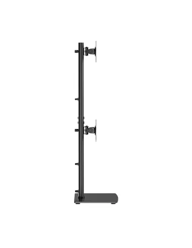 AISENS Soporte de Mesa Con Peana Eco Giratorio e Inclinable para 2 Monitor TV 12kg de 17-34, Negro