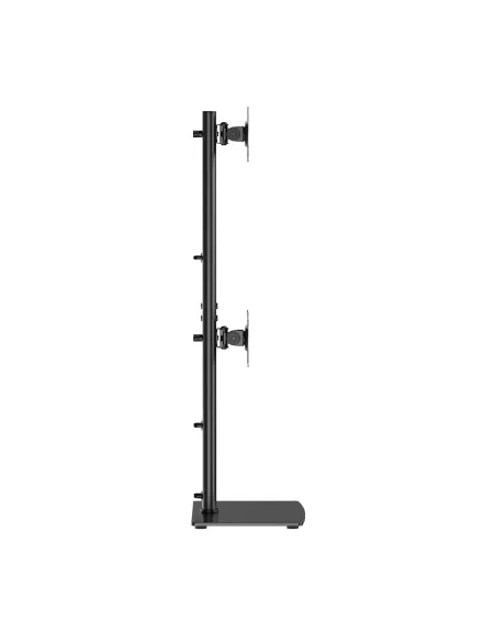 AISENS Soporte de Mesa Con Peana Eco Giratorio e Inclinable para 2 Monitor TV 12kg de 17-34, Negro