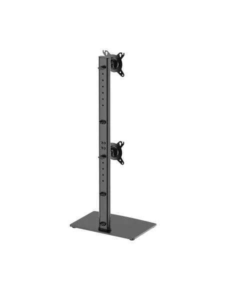 AISENS Soporte de Mesa Con Peana Eco Giratorio e Inclinable para 2 Monitor TV 12kg de 17-34, Negro