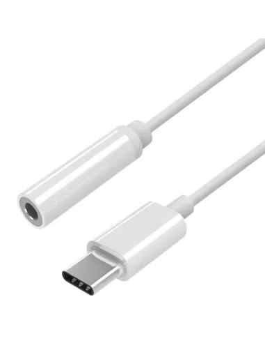 AISENS Conversor USB-C a audio estilo Apple, USB-C/M-Jack 3.5/H, Blanco, 15 cm