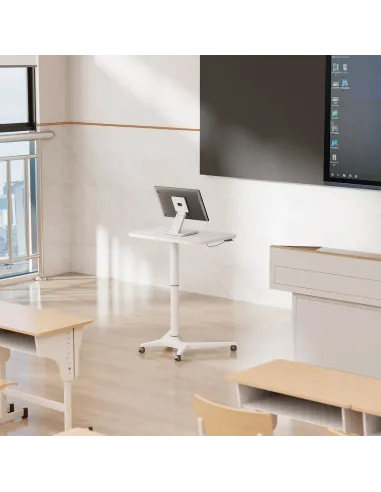 AISENS Soporte de Mesa Eco Inclinable para Monitor POS 6.5kg de 10"-27", Blanco