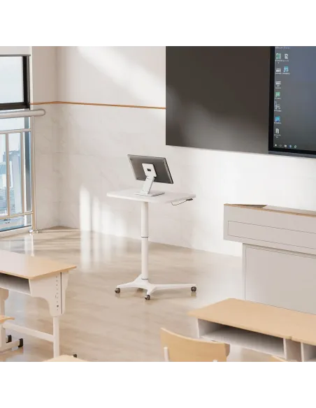 AISENS Soporte de Mesa Eco Inclinable para Monitor POS 6.5kg de 10"-27", Blanco