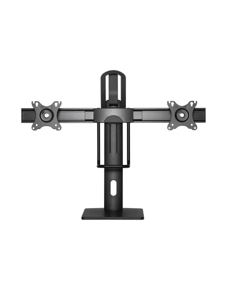 AISENS Soporte De Mesa Pro Contrapeso Giratorio E Inclinable Para 2 Monitores 6kg De 17-27, Negro