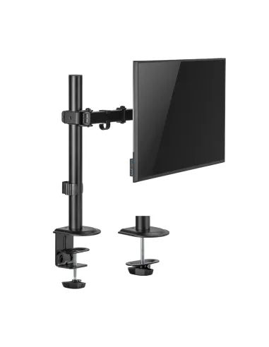 AISENS Soporte de Mesa ECO Giratorio e Inclinable para Monitor TV 9Kg (3 Pivotes, 1 Brazo) de 17-32, Negro