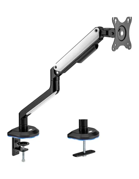 AISENS Soporte De Mesa RGB Gaming Contrapeso Giratorio E Inclinable Para Monitor TV 9kg (3 Pivotes, 1 Brazo) De 17-32,