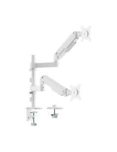AISENS Soporte de Mesa Eco Contrapeso Giratorio e Inclinable para Monitor TV 9kg (3 PIVOTES, 2 BRAZOS) de 17-32, Blanco