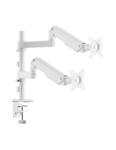 AISENS Soporte de Mesa Eco Contrapeso Giratorio e Inclinable para Monitor TV 9kg (3 PIVOTES, 2 BRAZOS) de 17-32, Blanco 2