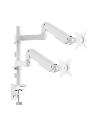 AISENS Soporte de Mesa Eco Contrapeso Giratorio e Inclinable para Monitor TV 9kg (3 PIVOTES, 2 BRAZOS) de 17-32, Blanco