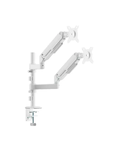 AISENS Soporte de Mesa Eco Contrapeso Giratorio e Inclinable para Monitor TV 9kg (3 PIVOTES, 2 BRAZOS) de 17-32, Blanco