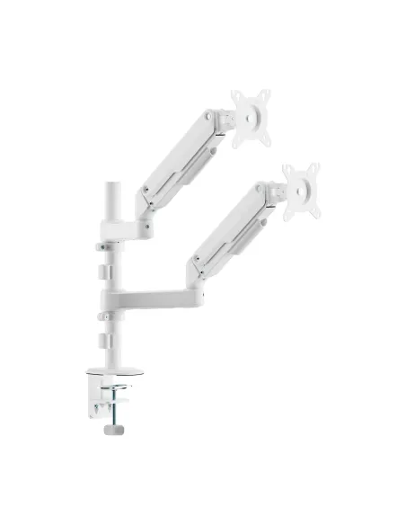 AISENS Soporte de Mesa Eco Contrapeso Giratorio e Inclinable para Monitor TV 9kg (3 PIVOTES, 2 BRAZOS) de 17-32, Blanco
