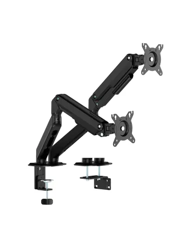 AISENS Soporte de Mesa Eco Contrapeso Giratorio e Inclinable para Monitor TV 9kg (3 Pivotes, 2 Brazos) de 17-32, Negro