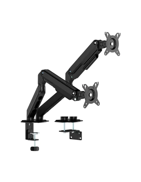 AISENS Soporte de Mesa Eco Contrapeso Giratorio e Inclinable para Monitor TV 9kg (3 Pivotes, 2 Brazos) de 17-32, Negro