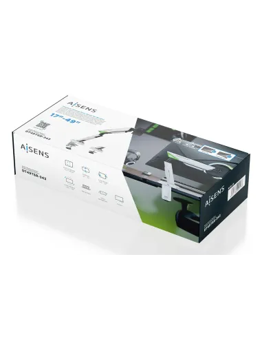 AISENS DT49TSR-343 soporte para monitor 124,5 cm (49") Escritorio Negro, Blanco
