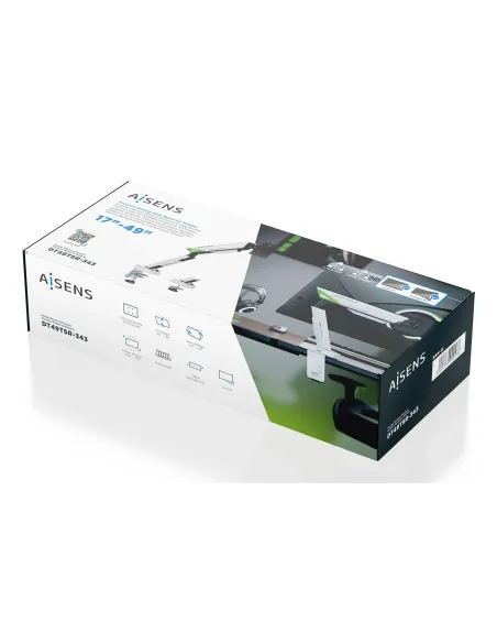 AISENS DT49TSR-343 soporte para monitor 124,5 cm (49") Escritorio Negro, Blanco