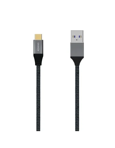 AISENS Cable USB 3.1 Gen2 Aluminio 10Gbps 3A, Tipo USB-C/M-A/M, Gris, 2.0M