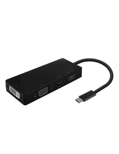 AISENS Conversor USB-C A DP/DVI/HDMI/VGA, USB-C/M-DP/H-DVI/H-HDMI/H-Vga/H, Negro, 15cm