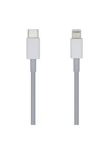 AISENS Cable USB 2.0 USB-С A Lightning PD 2A, Lightning/M-USB-С/M, Blanco, 2.0m