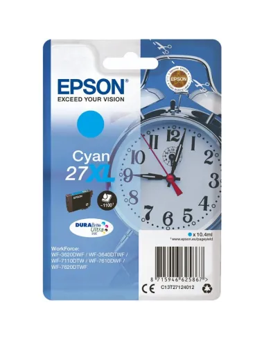 Epson Alarm clock Singlepack Cyan 27XL DURABrite Ultra Ink