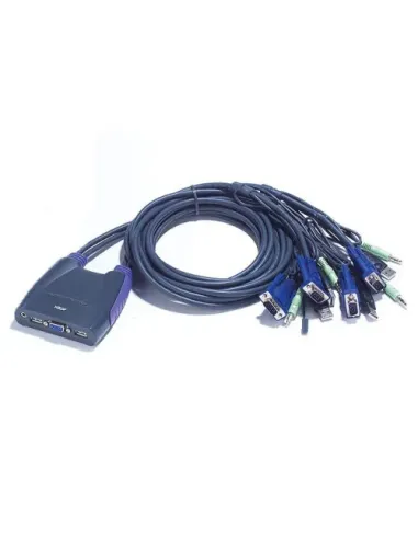 ATEN Switch KVM formato cable VGA/Audio USB de 4 puertos (0,9m y 1,2m)