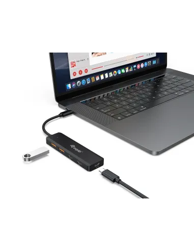 Equip 128966 hub de interfaz USB 3.2 Gen 2 (3.1 Gen 2) Type-C 10000 Mbit s Negro