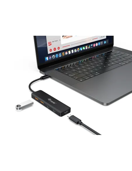 Equip 128966 hub de interfaz USB 3.2 Gen 2 (3.1 Gen 2) Type-C 10000 Mbit s Negro