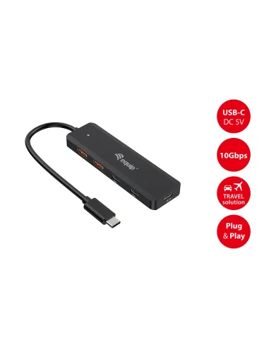 Equip 128966 hub de interfaz USB 3.2 Gen 2 (3.1 Gen 2) Type-C 10000 Mbit s Negro