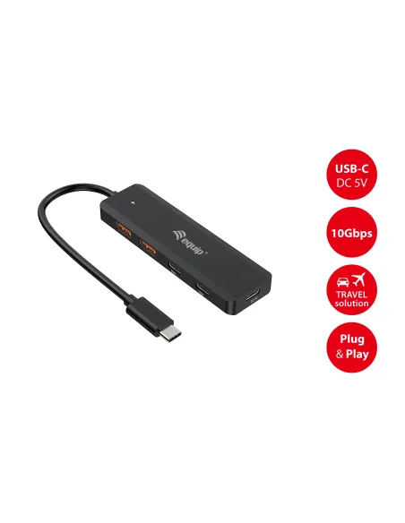 Equip 128966 hub de interfaz USB 3.2 Gen 2 (3.1 Gen 2) Type-C 10000 Mbit s Negro