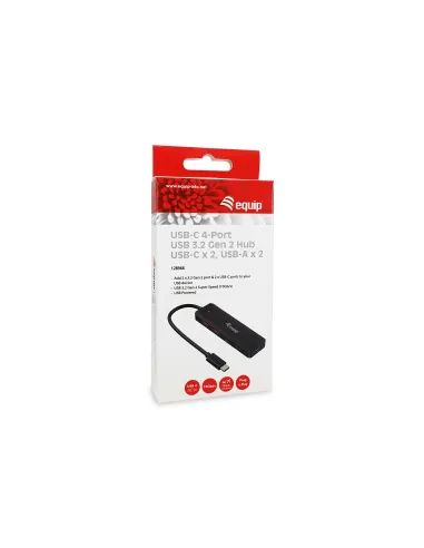 Equip 128966 hub de interfaz USB 3.2 Gen 2 (3.1 Gen 2) Type-C 10000 Mbit s Negro