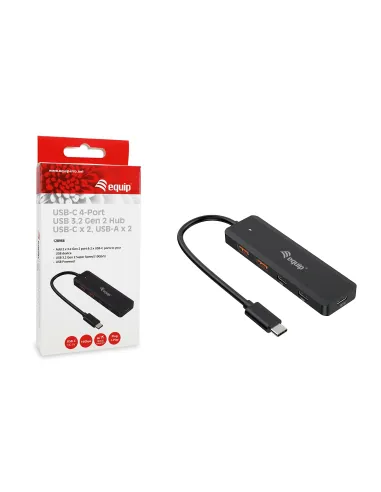 Equip 128966 hub de interfaz USB 3.2 Gen 2 (3.1 Gen 2) Type-C 10000 Mbit s Negro