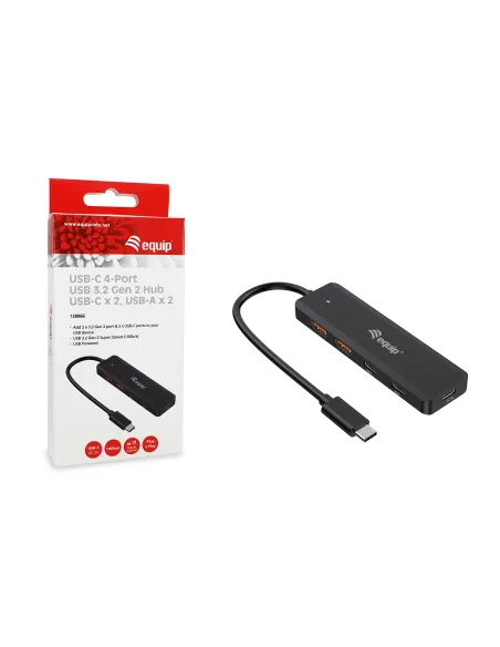 Equip 128966 hub de interfaz USB 3.2 Gen 2 (3.1 Gen 2) Type-C 10000 Mbit s Negro