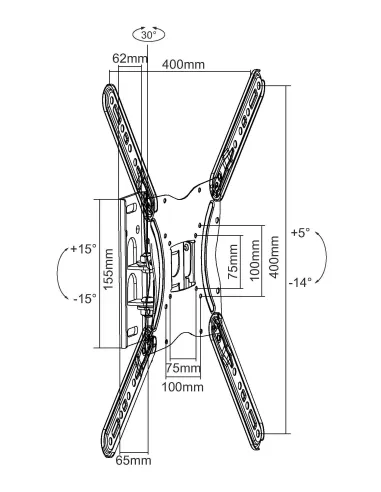 Equip Soporte de pared articulado para TV de 23"-55