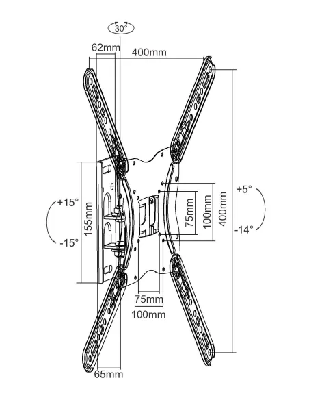 Equip Soporte de pared articulado para TV de 23"-55