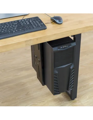 Ewent EW1293 soporte de CPU Soporte para instalación de CPU bajo mesa Negro