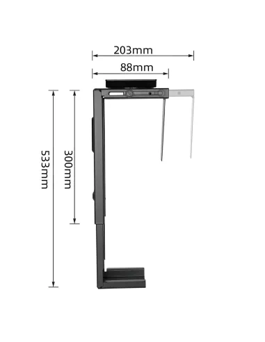 Ewent EW1293 soporte de CPU Soporte para instalación de CPU bajo mesa Negro