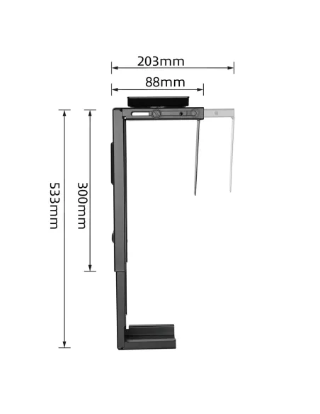 Ewent EW1293 soporte de CPU Soporte para instalación de CPU bajo mesa Negro