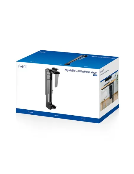Ewent EW1293 soporte de CPU Soporte para instalación de CPU bajo mesa Negro
