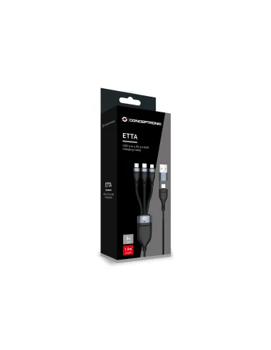 Conceptronic ETTA05B15 cable USB USB 2.0 1,5 m USB C USB C Micro-USB B Lightning 0,48 Gbit s 60 W Negro