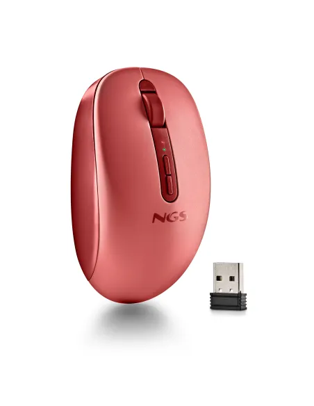 NGS FOG DUAL RED ratón Universal Ambidextro RF Wireless + Bluetooth 1600 DPI