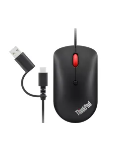Lenovo 4Y51D20850 ratón Oficina Ambidextro USB Tipo C Óptico 2400 DPI