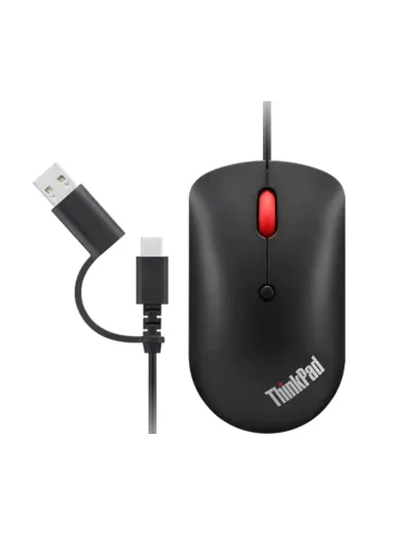 Lenovo 4Y51D20850 ratón Oficina Ambidextro USB Tipo C Óptico 2400 DPI