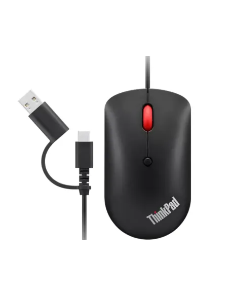 Lenovo 4Y51D20850 ratón Oficina Ambidextro USB Tipo C Óptico 2400 DPI