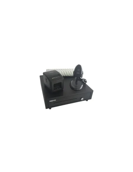 Pack para TPV Approx appPOSPACK4180USB/ Cajón Portamonedas + Impresora Térmica de Tickets + Lector de Códigos + Rollos Térmicos
