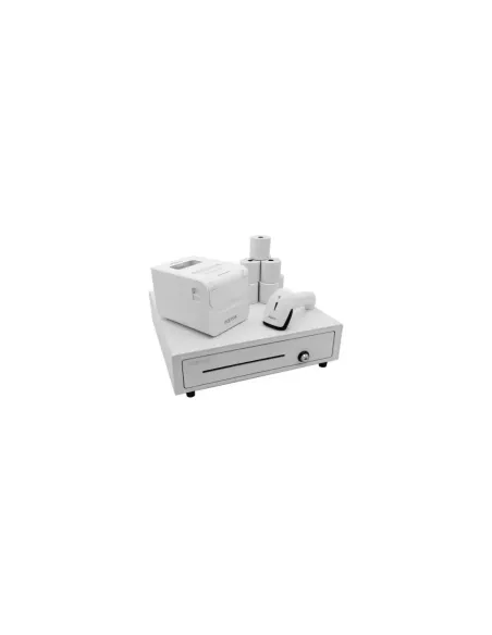 Pack Approx appPOSPACK4180WH Cajón Portamonedas/ Impresora Térmica/ Lector de Códigos y Rollos Térmicos